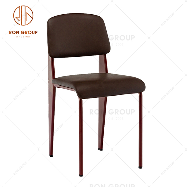 GA1701C-45STP Italian Restaurant Wholesale Popular Dining Chair Metal PU Leather Chair For Coffee Shop And Hotel