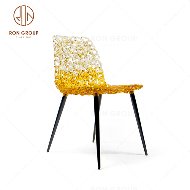RNF09-2 Clear Orange Color Arcylic Crystal Fit Chair
