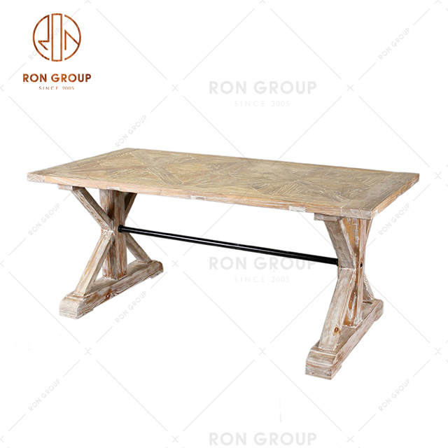 Factory Outlet Solid Wood Table Rectangle Wooden Table For Italy Restaurant & Coffee Shop