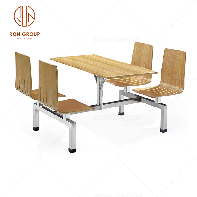 Popular Restaurant Furniture Snack Bar Dining Chair Table Set Canteen Furniture Set