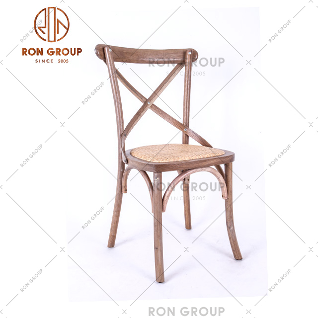 Wooden imitation old design restaurant cafe hotel chair with optional color details 