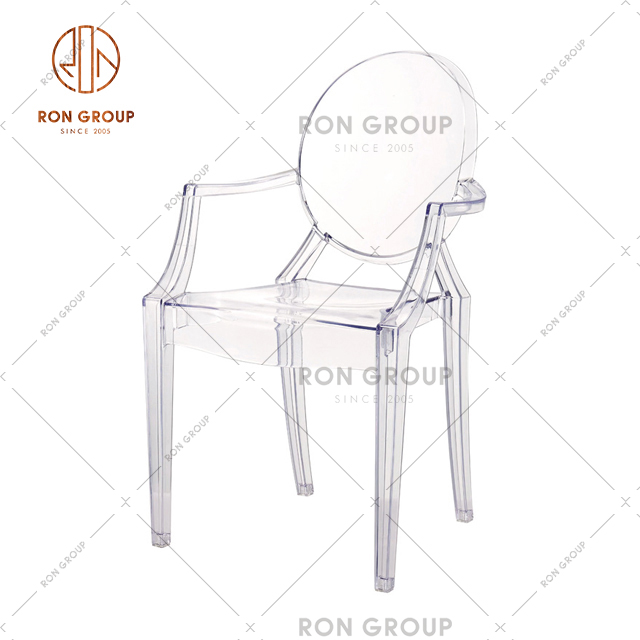 Wholesale  transparent clear acrylic Chiavari tiffany chairs for weddings and banquet with armrest