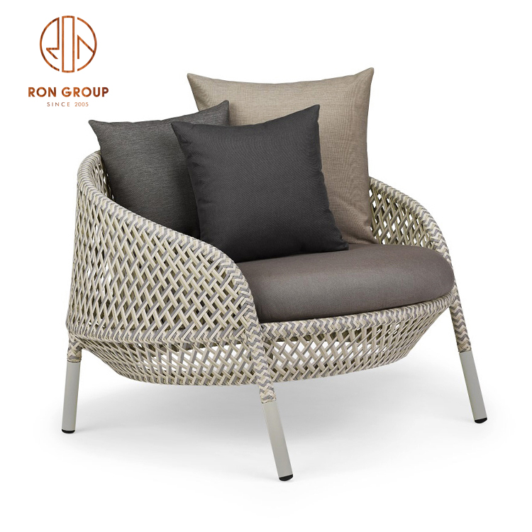 Patio furniture premium outdoor home and garden furniture gray sofa chair set use rattan waterproof fabric
