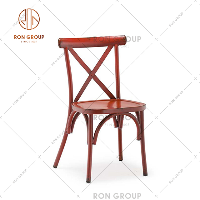 High Quality Red Dining Chair Hotel Bar Chair Metal Leisure Chair For Hotel