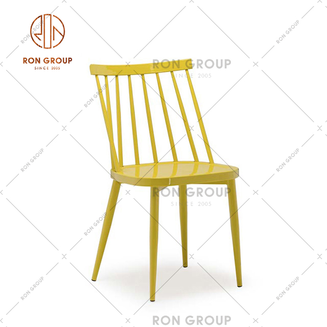 Chain Buffet Restaurant Dining Chair Yellow Leisure Chair Cafe Chair