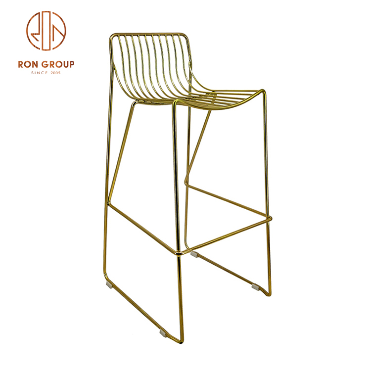 Industrial Style Gold/Rose Gold Metal Steel Hotel and Bar Furniture Chair