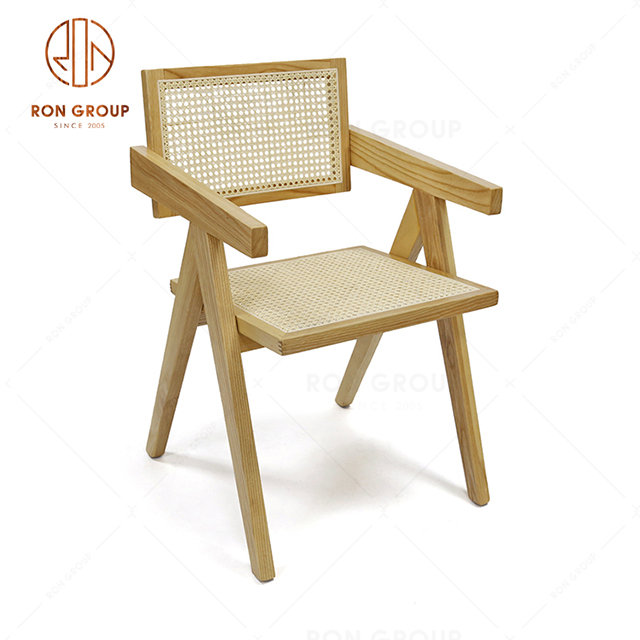 High Quality Coffee Shop Rattan Dining Chair Leisure Armchair For Hotel