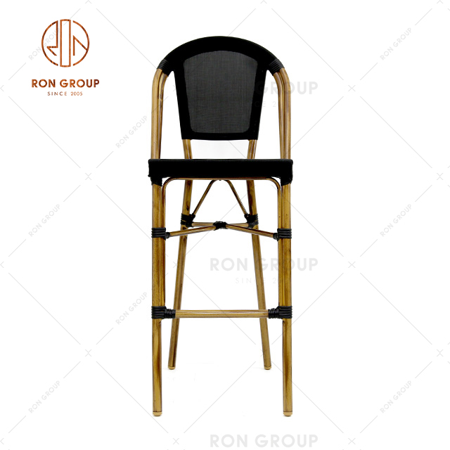 Customized PE Rattan & Aluminium Chair With High Leg For Bar Restaurant Use