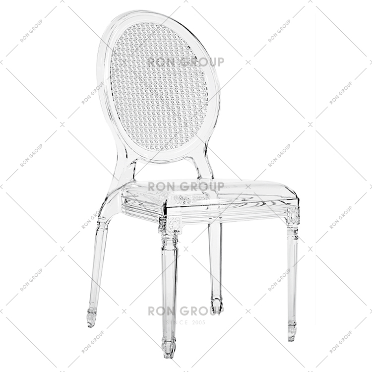 Hot Sale Wedding Tiffany Transparent Chair With Round Backrest For Outdoor & Cafe & Indoor & Restaurant