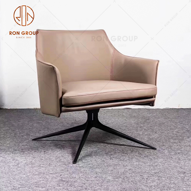 Chain Star Hotel Furniture PU Leather Armchair Leisure Chair For Lobby