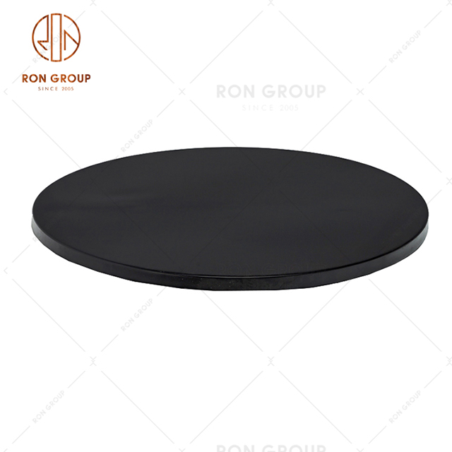 GA10TT3 Wholesale Factory Cheap Price Wooden Dining Table Top With Round Shape And Black Color For Restaurant And Coffee Shop