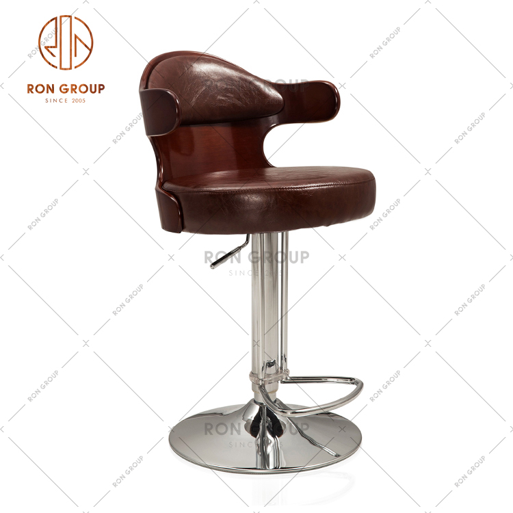 Wholesale Hotel and Bar Retro Leather Bar Chair with Lifting Function 