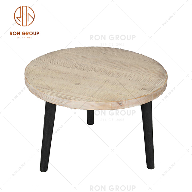 Commercial Wholesale Wooden Top Table With Metal Foot For Restaurant Bistro Use