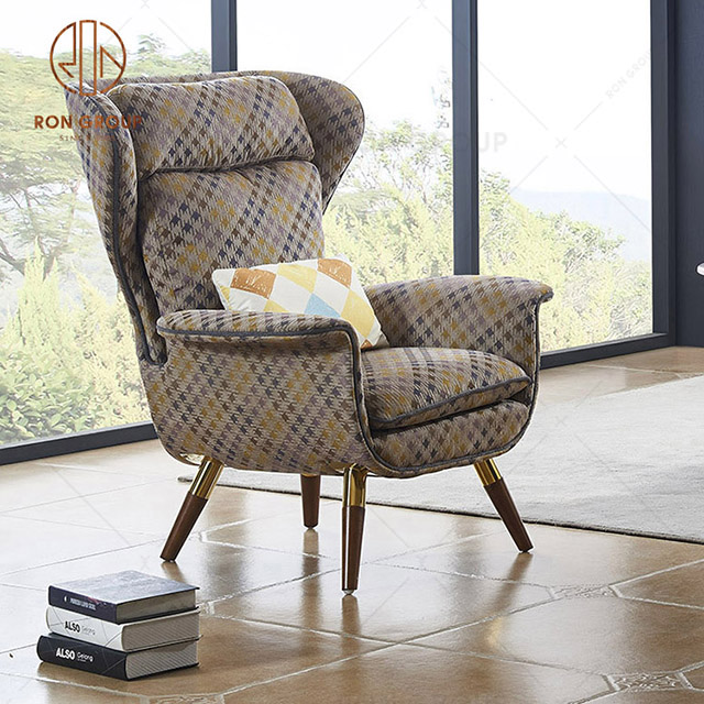 High Quality Blue Leisure Armchair Hotel Lobby Lounge Fabric Chair