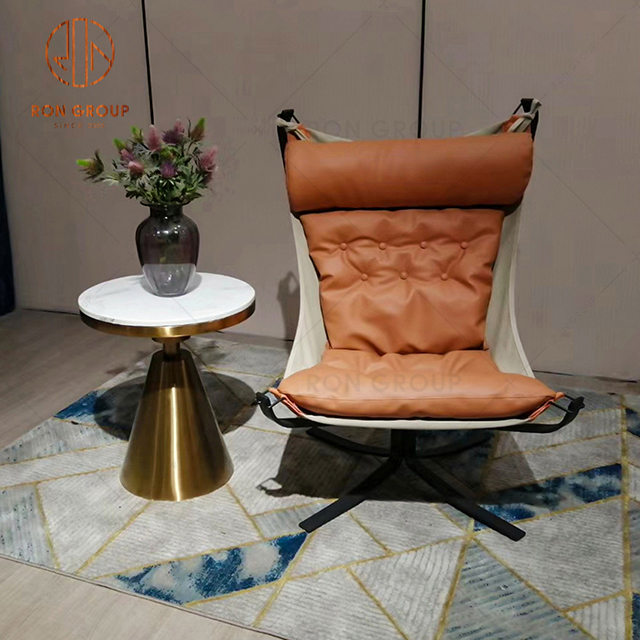 Hot Sale Modern Leisure Fabric Chair Living Room Upholstered Hotel Lounge Metal Chair 