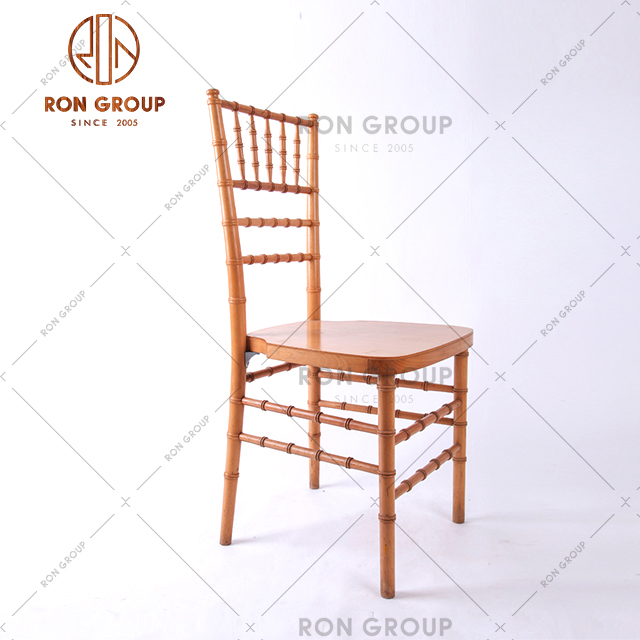 Hot sale french style accept OEM wooden banquet burlywood wedding chair