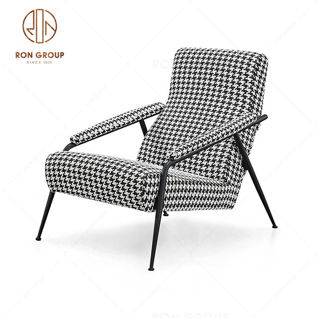 Comfortable Hotel Banquet Leather / Fabric Lounge Leisure Chair with Metal Frame