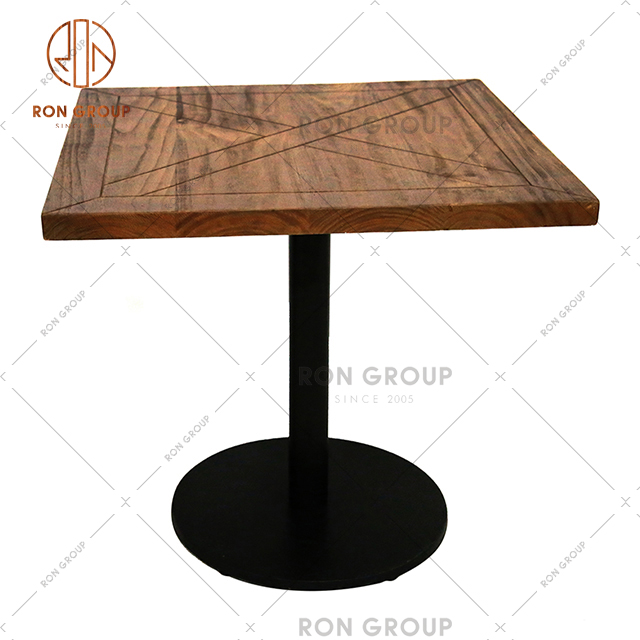Commercial restaurant furniture supplier Square 2 seater solid wood table top