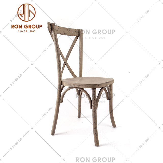 Durable oak imitation old wire drawing craft dining chair color is optional for artistic style restaurant