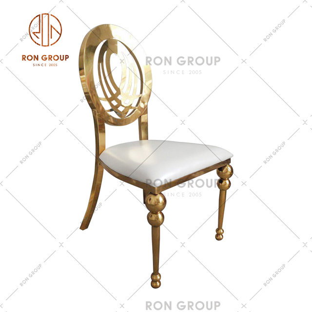 Popular Design Wedding Furniture With Golden Stainless Steel Dining Dining Chair For Banquet And Restaurant & Hotel & Party