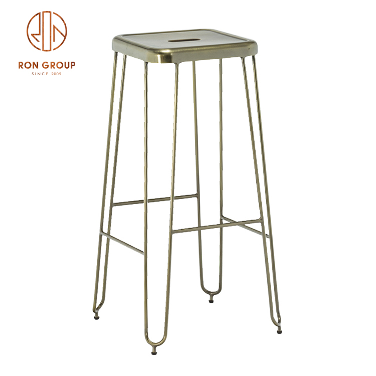 Kitchen Modern Design Steel Legs PP Plastic Seat High Bar Chair