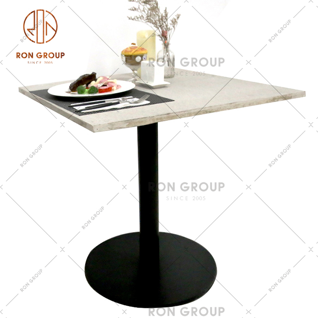 High quality restaurant dinning cafe table customize size white color wooden top table