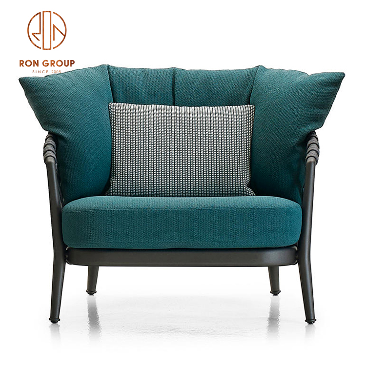 Garden Leisure sofa chairs green color furniture single sofa for coffee shop