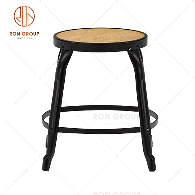 GA301C-45STW Factory Outlet Round Dining Stool Hotel Stackable Metal Dining Stool For Restaurant
