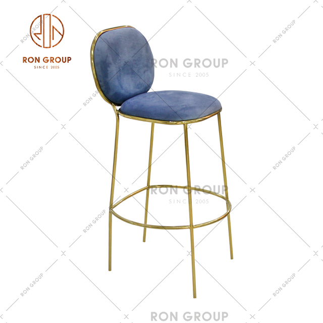 Modern Design Fabric High Leg Stainless Steel Bar and Wedding Chair With Pink and Blue Color