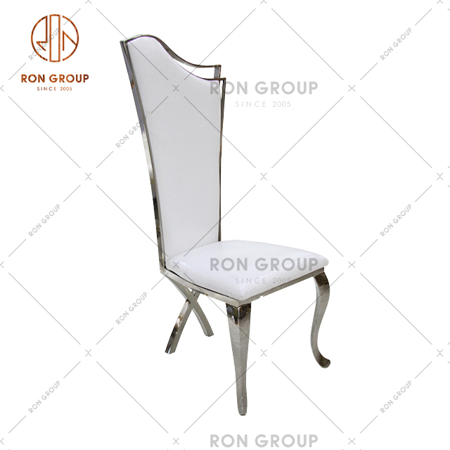 Commercial China Manufactory Outlet Banquet Furniture Silver Stainless Steel Chair For Wedding & Hotel & Villa Upholstered