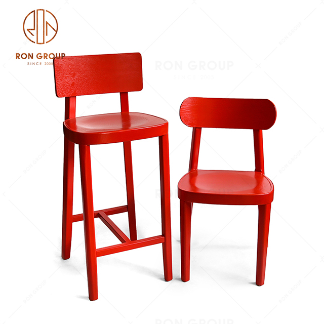 Factory Wholesale Red Stool Steel Bar Stool For Restaurant And Coffee Shop