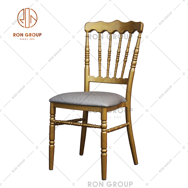 Manufacture and wholesale stackable wedding chair with imitation bronze aluminum alloy frame