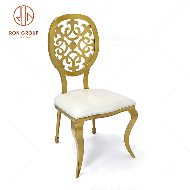 Commercial Luxury Upholstered Furniture With Gold Stainless Steel Dining Chair For Wedding & Restaurant & Party