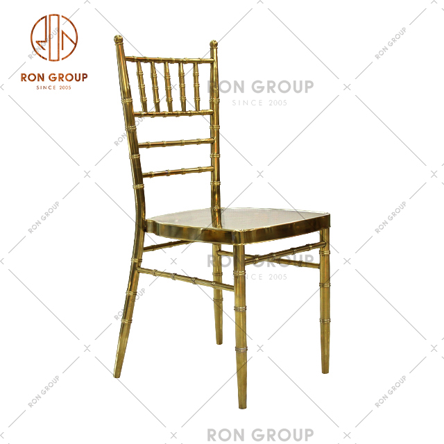 Hot Sale Wedding Furniture Gold Stainless Steel Tiffany Chair For Hotel & Banquet & Party