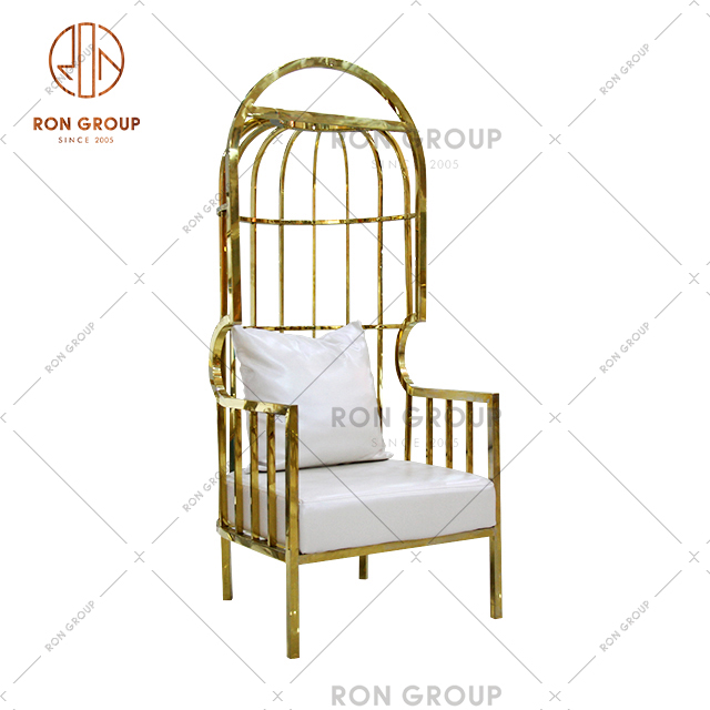 Luxury wedding furniture with gold stainless steel frame and sepcial design for banquet & showroom & upholstered & hotel