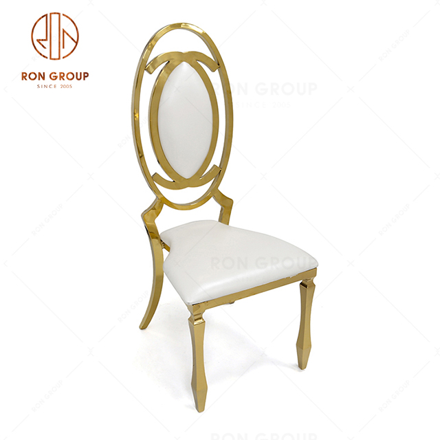 Commercial wholesale wedding furniture with gold stainless steel frame and PU leather seat backrest for hotel & banquet & party