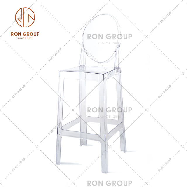 Transparent wedding furniture tiffany wedding chair with round backrest design for banquet & party & cafe & kitchen bar