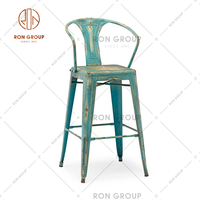  Distress Style Furniture Restaurant Metal Bar Chair For Hotel And Bar