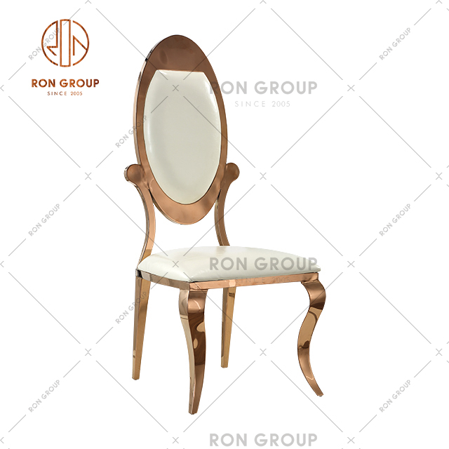 High Quality European Golden Stainless Steel Dining Chair With Soft Cushion For Wedding & Restaurant & Hotel