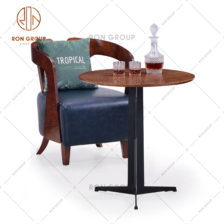 Factory Made Hotel and Coffee Shop Bent Wood Retro Chair with Leather Seat