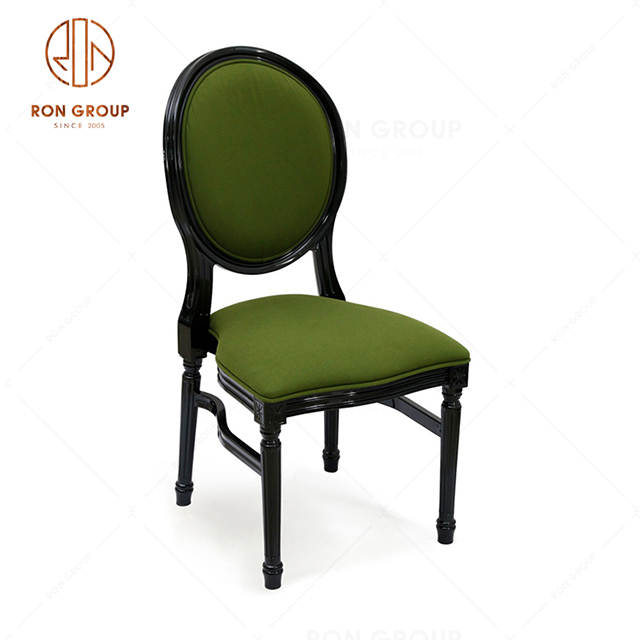 Popular Green PU Leather Dining Chair With Resin Frame For Wedding & Restaurant & Cafe & Club