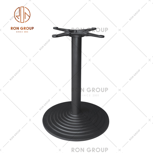 Hot Sale Iron Black Powder Coat Table Base With Circle Texture For Coffee Shop & Bar 
