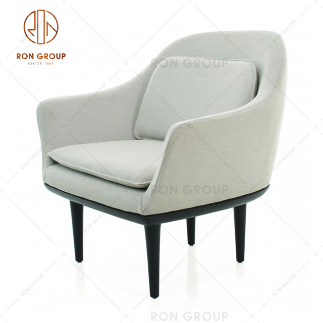 Italy Style Fabric Armchair Solid Wood Dining Wooden Chair For Restaurant Hotel Club Use