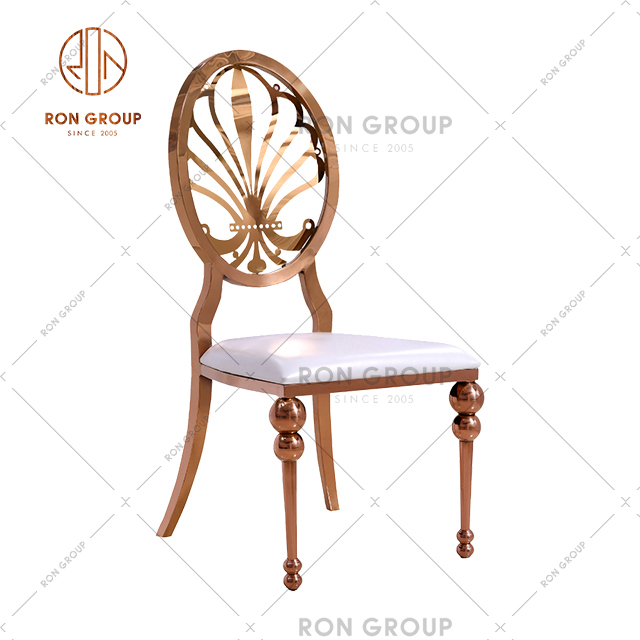 Luxury nordic style wedding chair with gold stainless steel frame and PU leather for hotel & party & event & restaurant