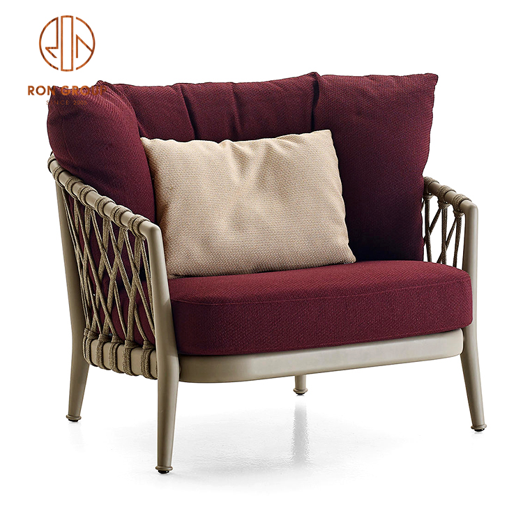 5 start hotel outdoor furniture single Sofa sun wicker rattan pool single sofa chair