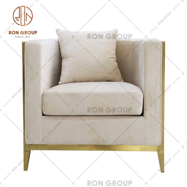 Hot Sale Luxury Wedding Furniture Leisure Banquet Sofa With Stainless Steel Frame For Hotel & Lounge & Restroom