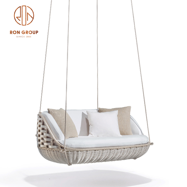  Outdoor Double Seat Garden Furniture Rattan Patio Swings Hanging Egg Chair with Stand